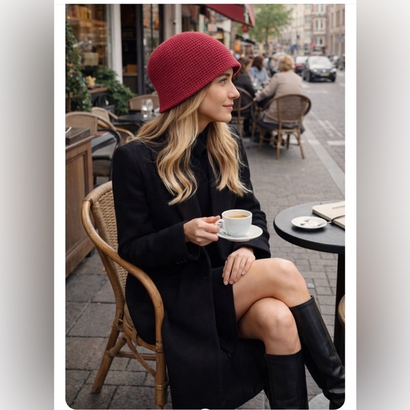 Handmade Red Knit Beanie main image 5